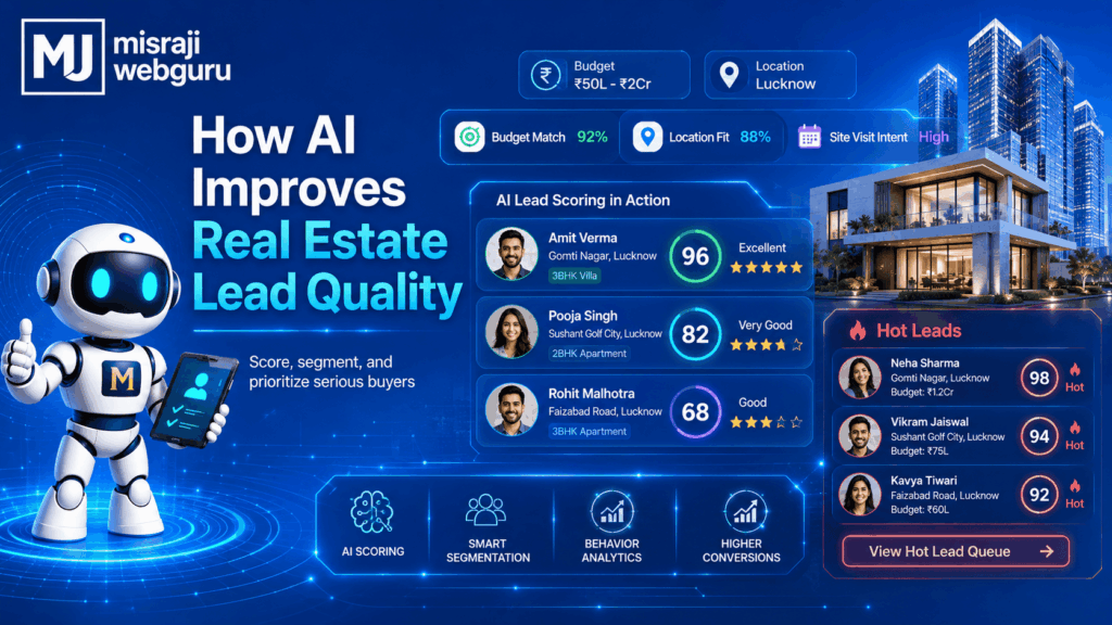How AI Improves Real Estate Lead Quality explained by MisraJiWebGuru